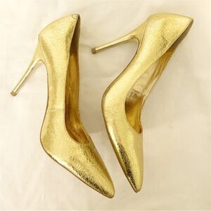 BCBGeneration Oslo Gold Metallic Pointy Toe Pumps